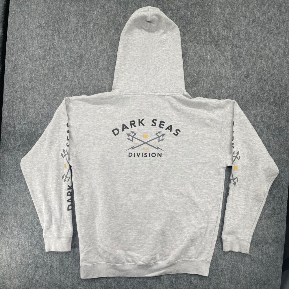 Dark Seas Division Hoodie Mens Large Heather Gray Graphic Pullover Sweatshirt
